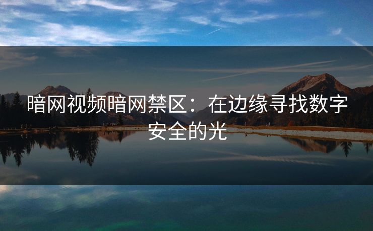 暗网视频暗网禁区：在边缘寻找数字安全的光