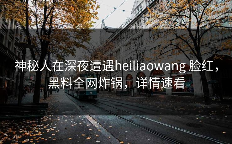 神秘人在深夜遭遇heiliaowang 脸红，黑料全网炸锅，详情速看